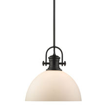  3118-L BLK-OP - Hines 1-Light Pendant in Matte Black with Opal Glass